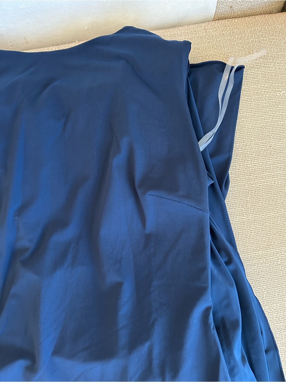 BEST Meshki Emory Jersey Cape Maxi Dress Gown Navy Blue Backless Cocktail Party - Picture 7 of 11